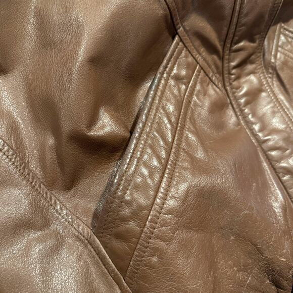 Reed Mens Jacket Vintage 100% Leather Bomber Flight Retro Casual Brown Medium KN - Picture 7 of 16